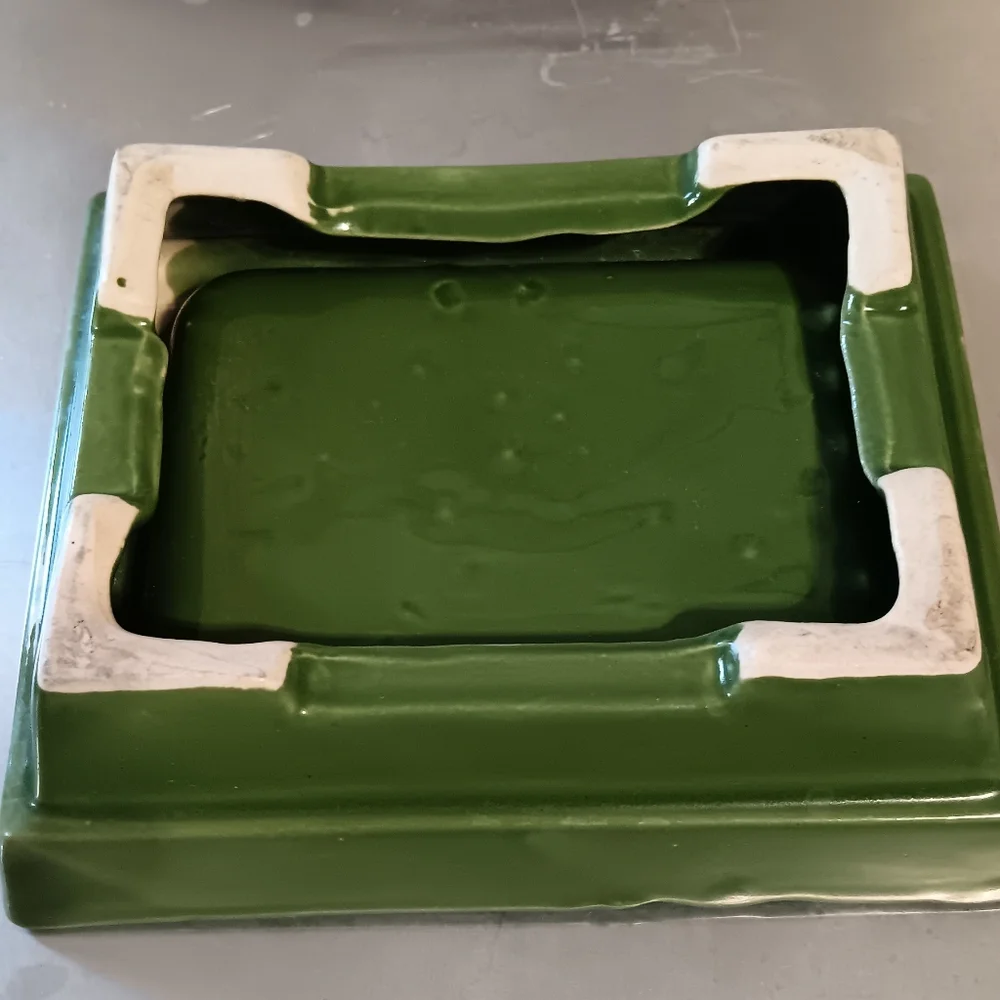 Vintage Chunky Green Ashtray - Picture 5 of 5